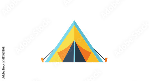 Colorful geometric camping tent for outdoor adventure and nature experience