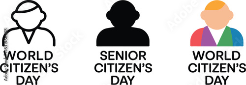 Senior citizen's Day icons