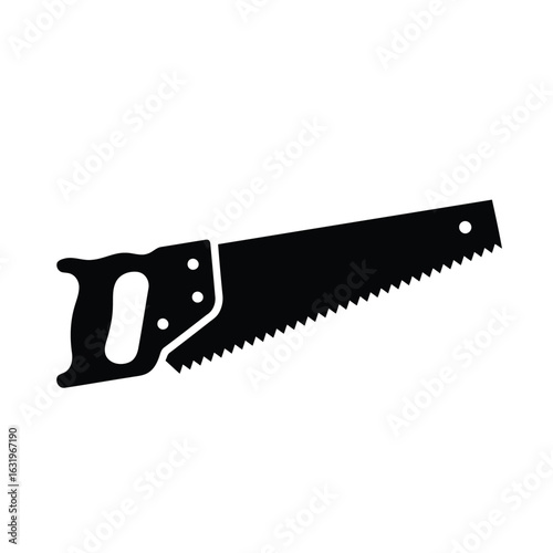 Black silhouette of a handsaw