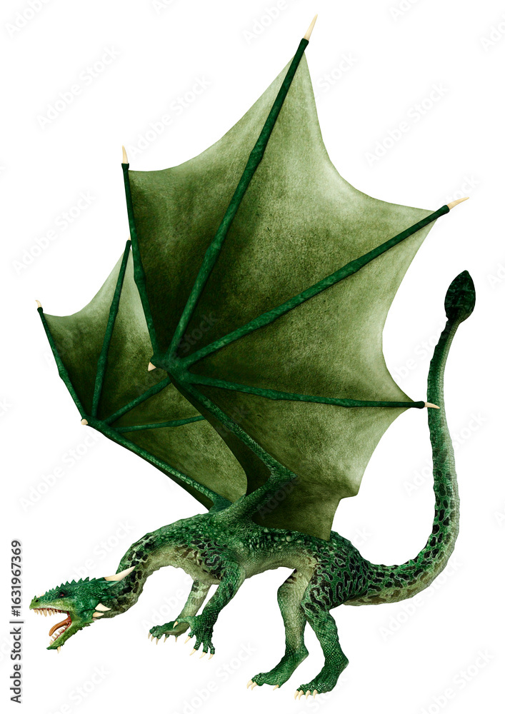 Obraz premium 3D Rendering Fairy Tale Dragon on White