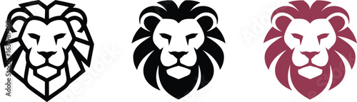 Bold lion head logos showcase strength and leadership