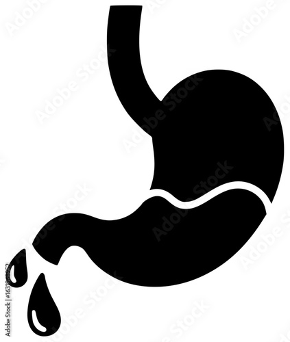 Stomach muscles are tensed with stomach contents churning and acid is produced slowly