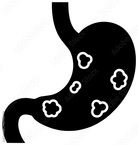 Stomach muscles are tensed with stomach contents churning and acid is produced slowly