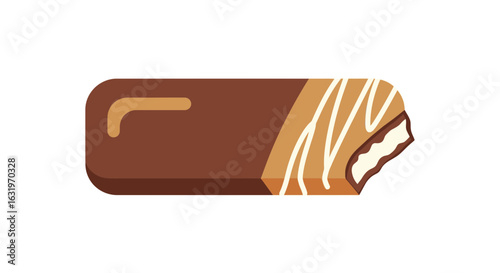 Delicious Chocolate Covered Wafer Bar Isolated on White Background