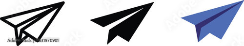 Modern paper airplane icons symbolize communication, travel, and ideas