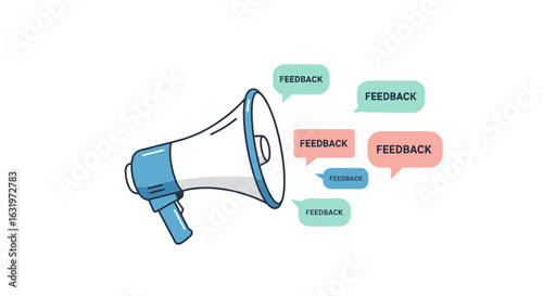 Dynamic megaphone broadcasting feedback messages for marketing campaigns and customer engagement materials