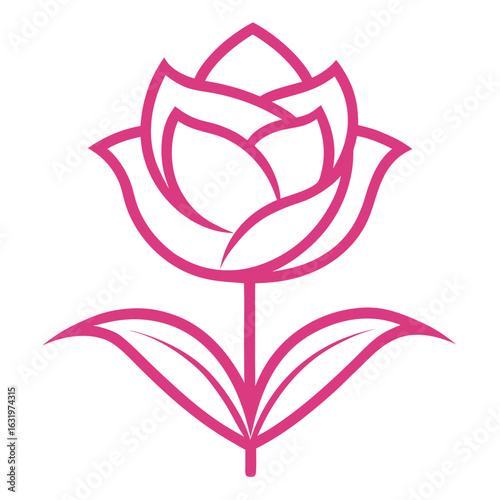  maiden pink line art vector  on white background