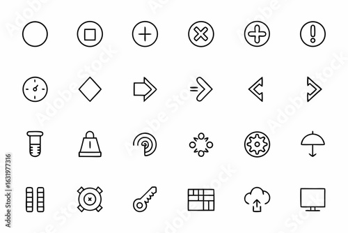 A detailed collection showing controls and statuses related to downloads — great for download managers, browsers, and user interface designs