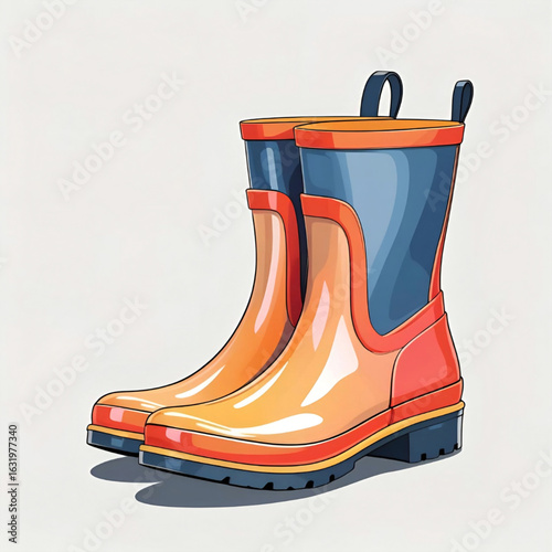 red rubber boots