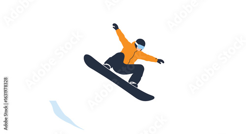 A snowboarder wearing black winter gear and goggles performs a jump in mid-air.