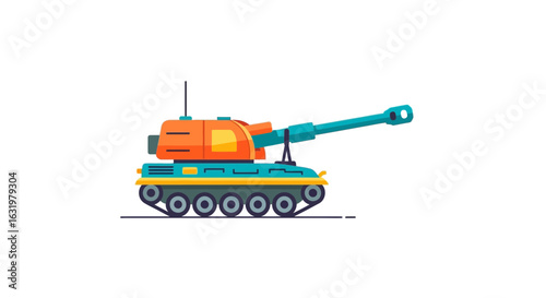 Colorful and Playful Tank Illustration on a Clean Background for various projects