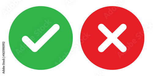 Check mark and cross mark icons