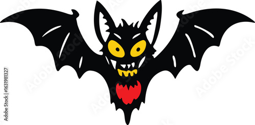 Spooky halloween dracula bat silhouette