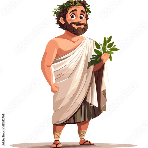 Stylized Portrait of a Greek Philosopher