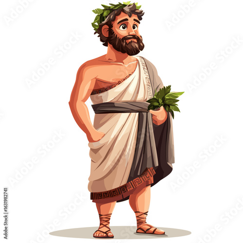 Stylized Portrait of a Greek Philosopher