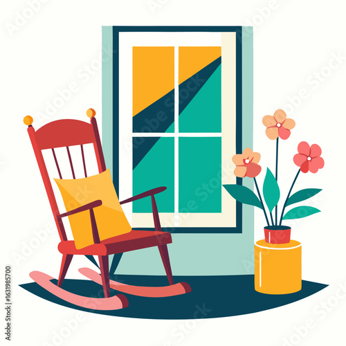 chair and flowers