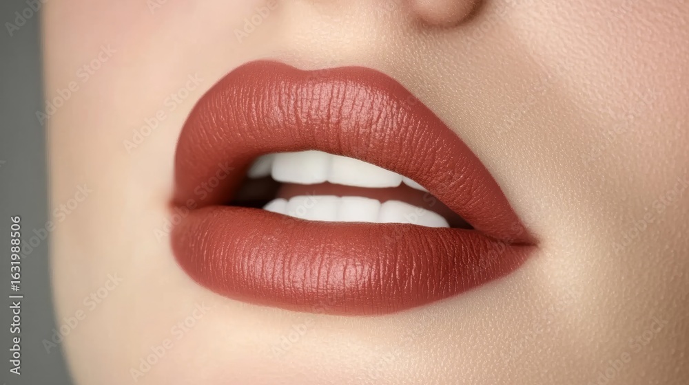 Fototapeta premium Stunning Permanent Makeup for Sensual Lips Achieving Perfect Symmetry, Vibrant Color, and Elegance