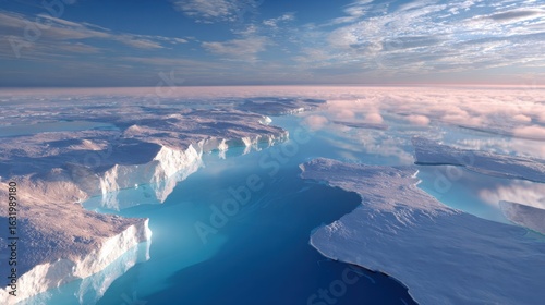 Wallpaper Mural Arctic scene of melting ice caps, polar region, climate change impact Torontodigital.ca