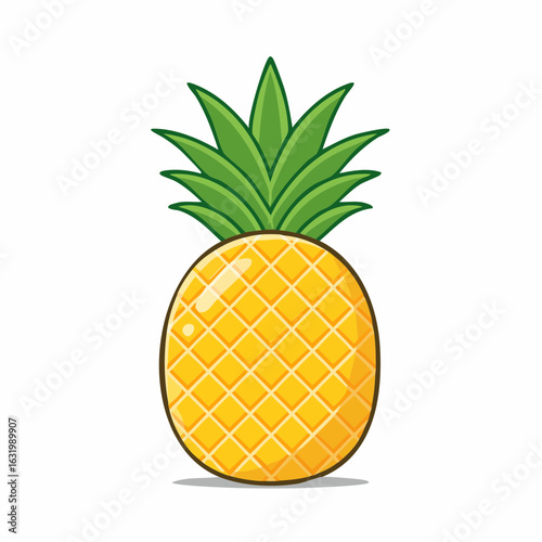 Vibrant pineapple illustration showcasing tropical freshness and healthy eating concept