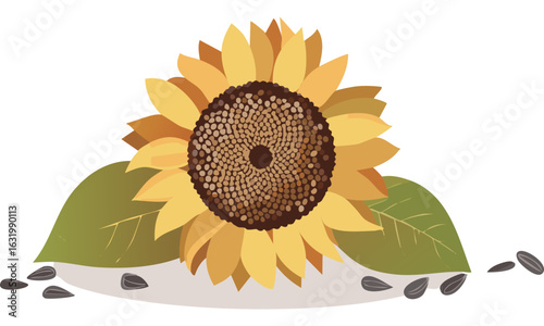 sunflower on a white background