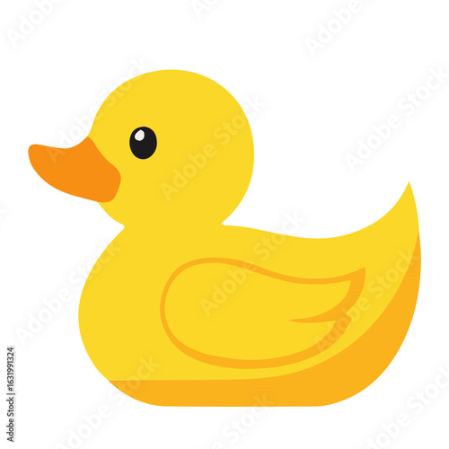 Flat Vector Yellow Rubber Duck