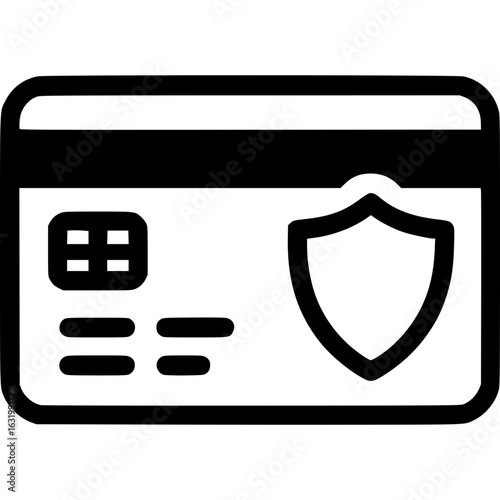 Secure Payment: A credit card icon, rendered in a minimalist and modern design, represents financial safety, secure transactions, and the assurance of protected data.