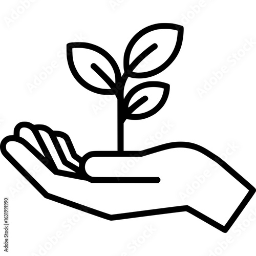 Nurturing New Beginnings: A symbolic illustration captures a hand gently cradling a young seedling, representing growth, care, and environmental responsibility.