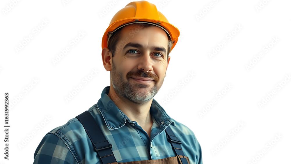 Portrait of a house painter isolated on white background Portrait of a house painter isolated on white background