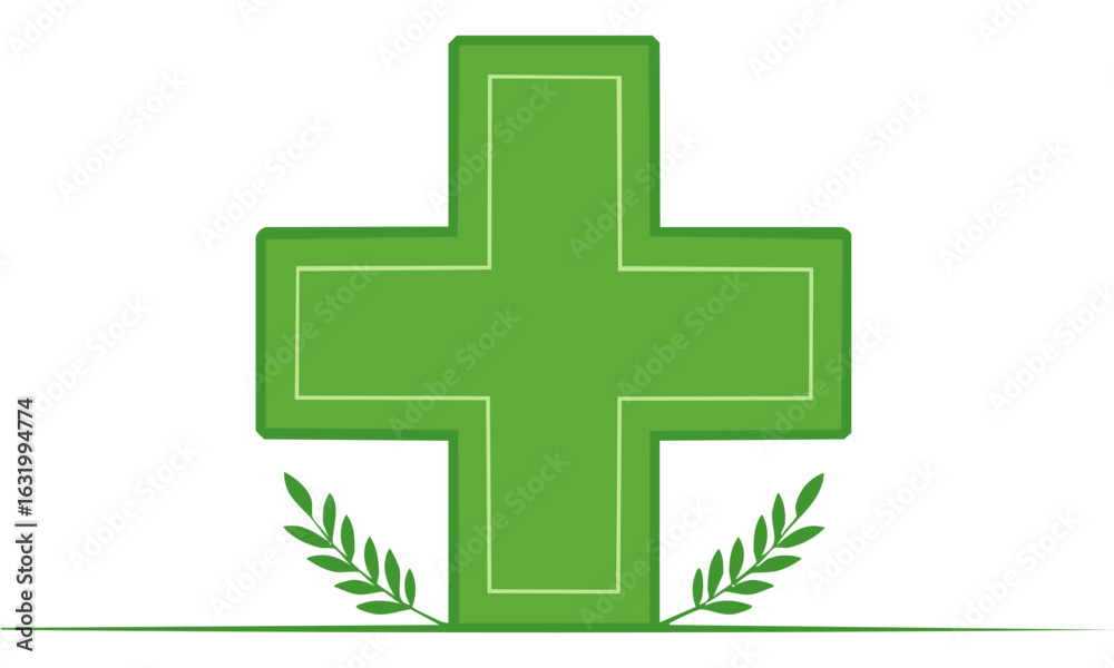 Obraz premium green cross symbol