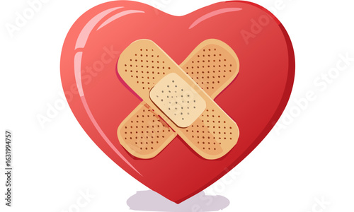 heart with plaster