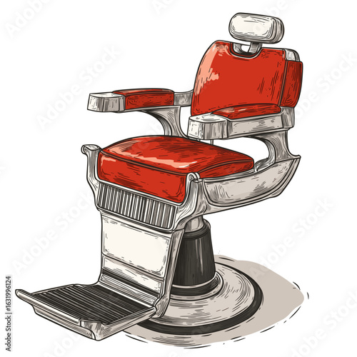 Vintage barber chair illustration