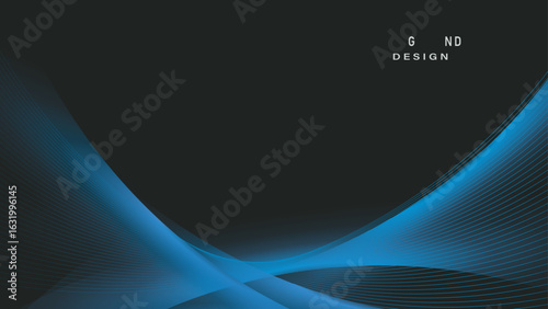 Dark blue graphic wavy wallpaper