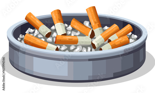 cigarette and ashtray
