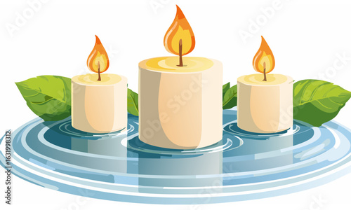 candles on a white background