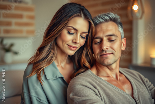Couple Relaxing Together at Home