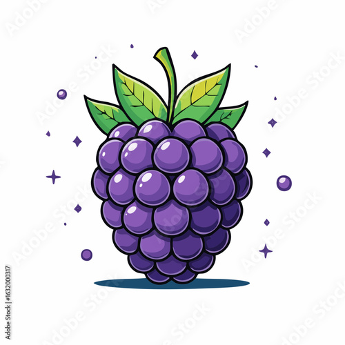 Illustrative rendering of a juicy blackberry, showcasing its intricate texture and vibrant color