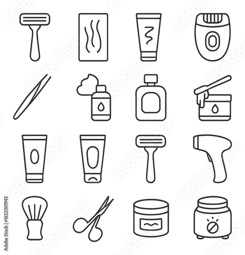 Collection of skincare and hair removal tools in minimalist design