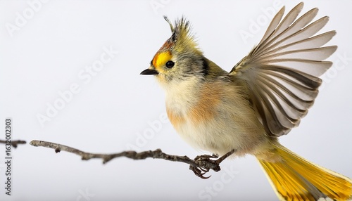 goldcrest white background generative ai beautiful simple ai generated image