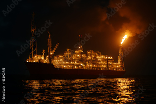 FPSO Vessel at Night