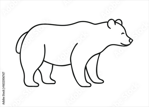 Charming hand drawn bear sketch perfect for a creative coloring book page featuring a friendly animal illustration isolated on white background