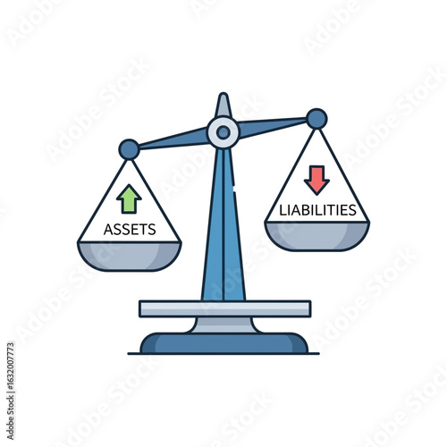 Scales with up and down arrows symbolizing balance on a black background.