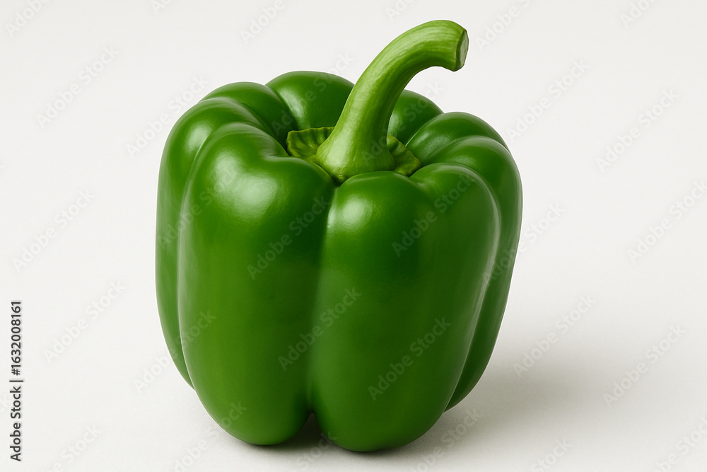 Fresh green bell pepper isolated on white background. healthy vegetable for cooking and salads Fresh green bell pepper isolated on white background. healthy vegetable for cooking and salads