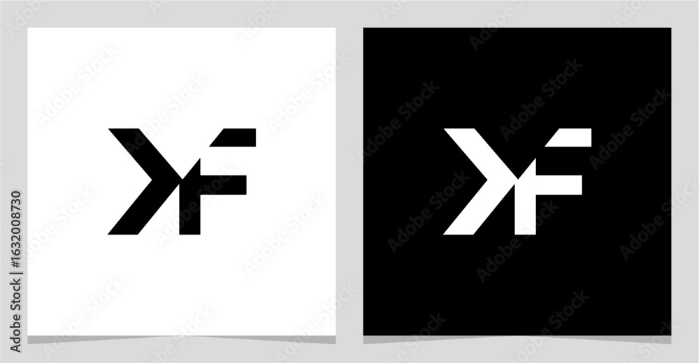 Fototapeta premium KF or FK Initial Letter Logo Vector Element , Initial Logo for Brand Vector Design Graphic