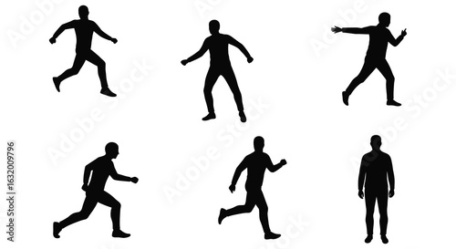 Wallpaper Mural Set of People Walking and Running Poses in Black Silhouette Style silhouette. vector design. Silhouette vector design illustration
 Torontodigital.ca