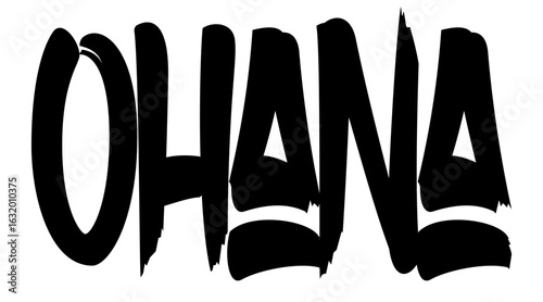 Ohana in an elegant, 1950s-inspired cursive style with a 3D effect, featuring a pink color and a purple shadow. Perfect for cards, parties, prints, sublimation, and cutting projects.