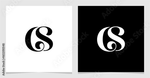 CS or SC Initial Letter Logo Vector Element , Initial Logo for Brand Vector Design Graphic