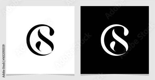 CS or SC Initial Letter Logo Vector Element , Initial Logo for Brand Vector Design Graphic
