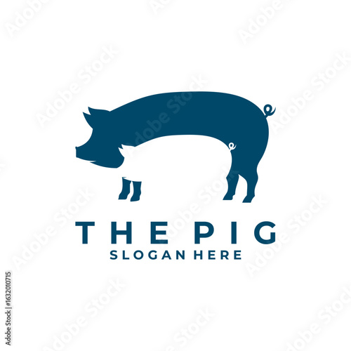 Pig Farm animal logo design vector template. Pig logo design icon