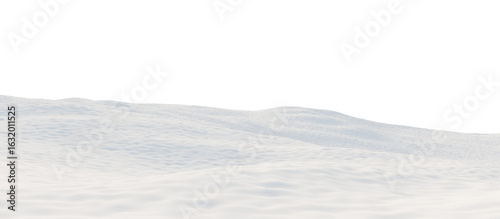 Bild auf Leinwand Snow-Covered Hills Under a Calm Sky. 3D render.