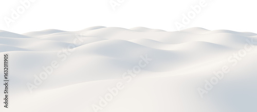 Obraz na plátne Snow-Covered Hills Under a Calm Sky. 3D render.